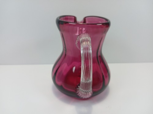 Vintage Cranberry Glass 4" Syrup Pitcher with Pontil - Picture 4 of 6