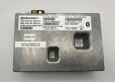 OEM 10-11 LBW Buick LaCrosse SRX Allure CXS Communication OnStar Control Module