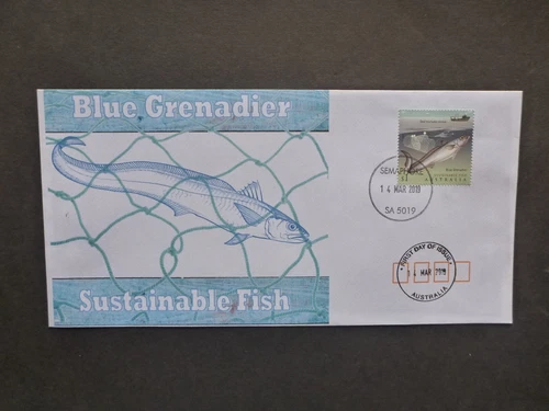 AUSTRALIA 2019 SUSTAINABLE FISHING PRIVATE ILLUSTRATED FDC- BLUE GRENADIER 1