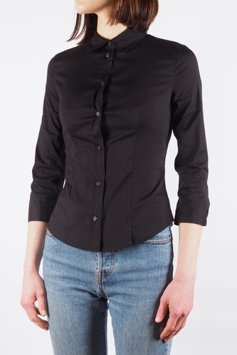 Prada Vintage Women's Black Stretch Blouse Shirt size IT 38 / US 2 / XS - Picture 2 of 11