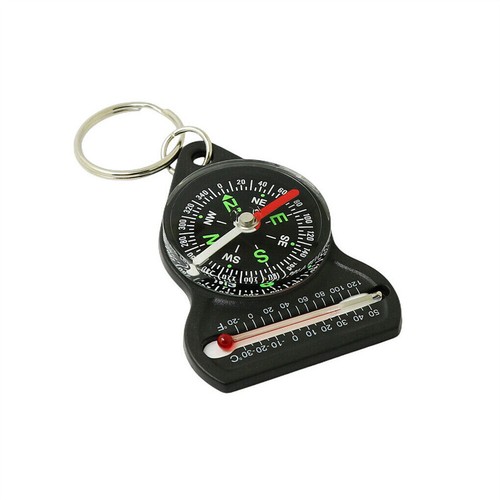 1/2 3in1 Compass Thermometer Outdoor Hiking Tactical Survival Carabiner Key Ring - Picture 9 of 13