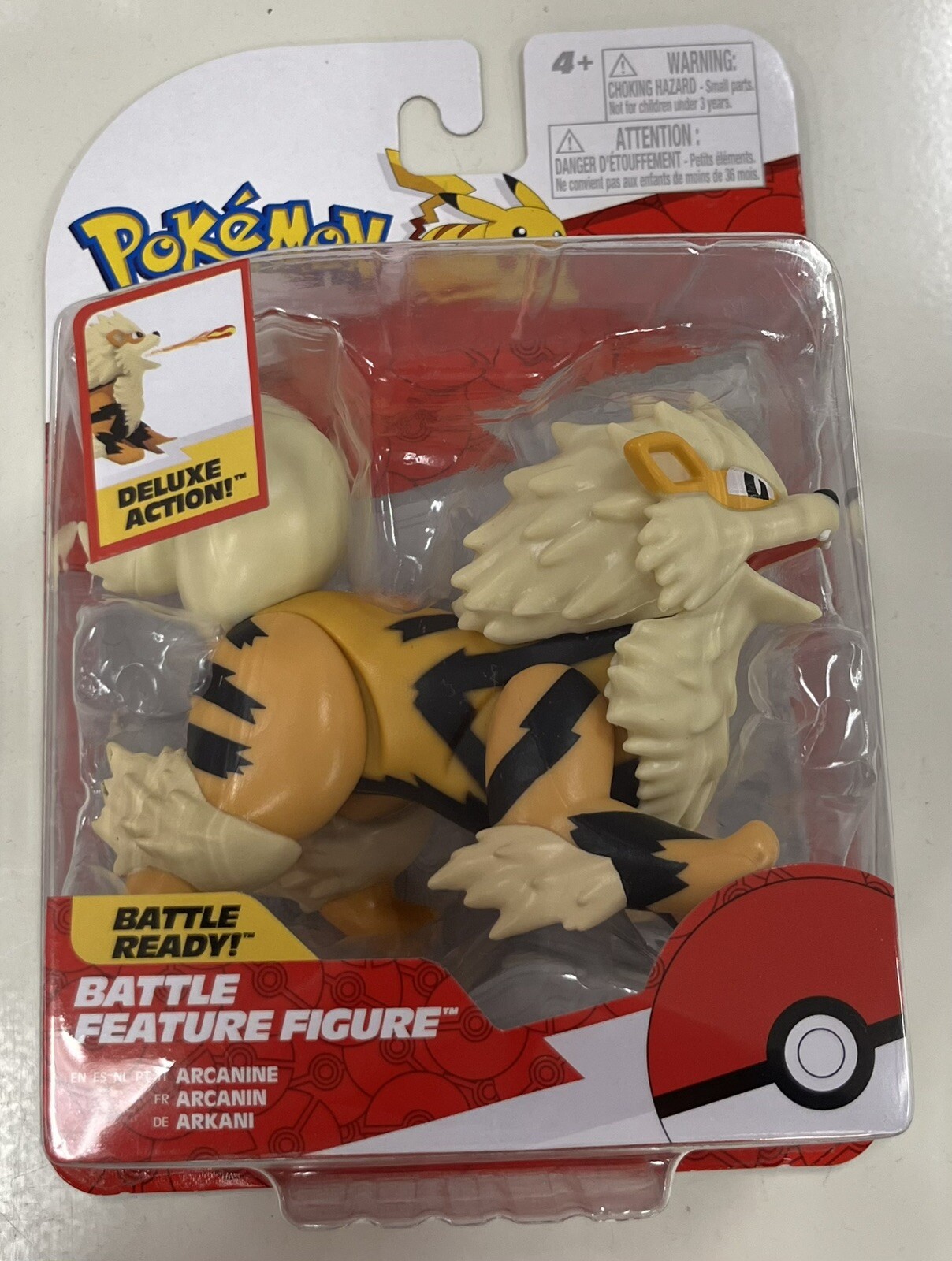 Pokemon Arcanine Epic Battle Feature Action Figure Jazwares New In Hand
