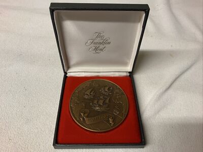 1992 FRANKLIN MINT BRONZE CALENDAR MEDAL 3 inch Columbus 500th