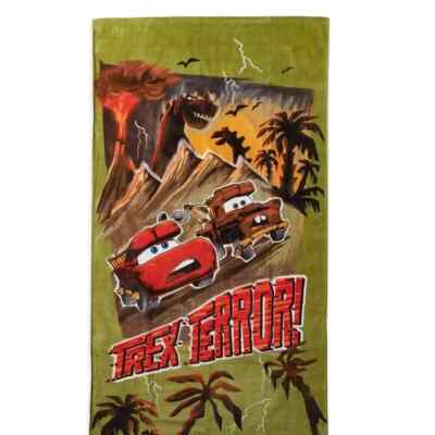 Disney Parks Cars on the Road Beach Towel T-Rex Terror McQueen & Tow Mater New
