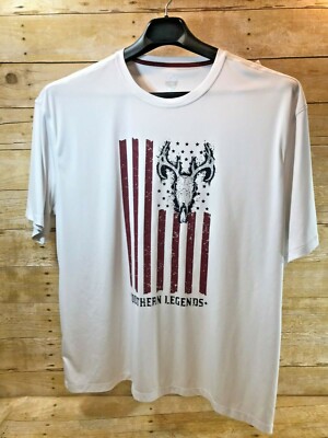 SOUTHERN LEGENDS TEE T SHIRT Men's 2XL PATRIOTIC RED WHITE BLUE FLAG  EUC 