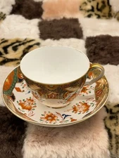 ANTIQUE PORCELAIN SPODE 1645 TEACUP AND SAUCER SET.