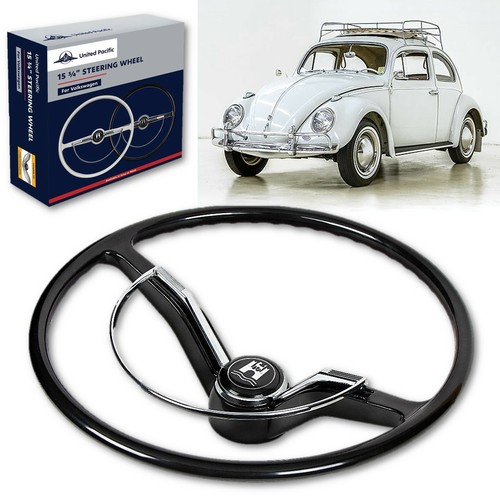 15-3/4" 62-71 Volkswagen Beetle Karman Ghia Type 3 Black Chrome Steering Wheel - 第 1/7 張圖片