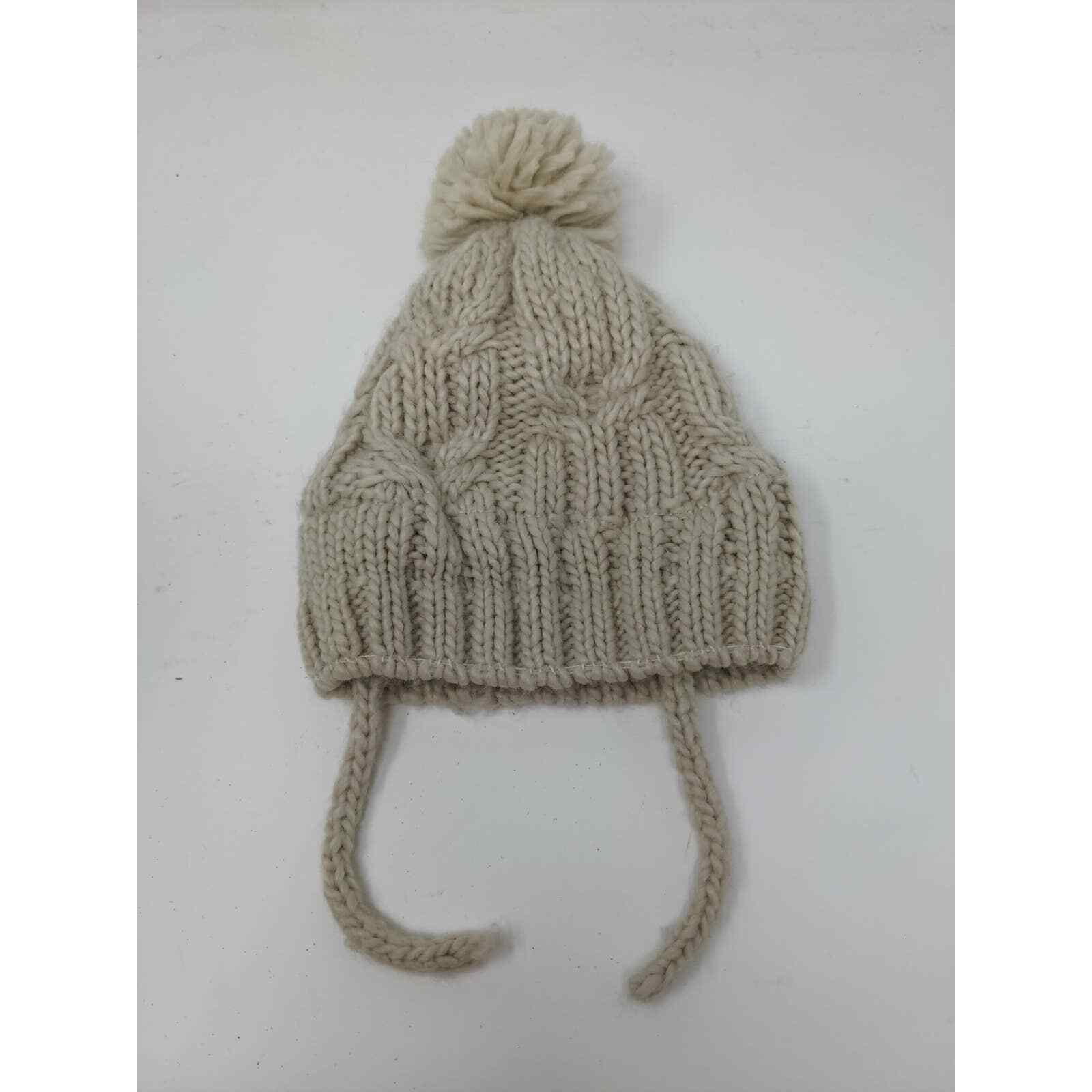 cream cable knit bobble hat