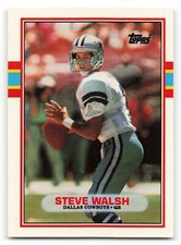 1989 Topps Traded #75T STEVE WALSH Rookie RC Dallas Cowboys    NICE CARD !!!. rookie card picture