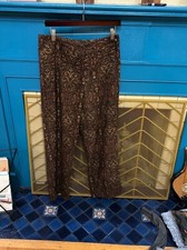 Vintage First Option Brown Paisley Pants Size 10