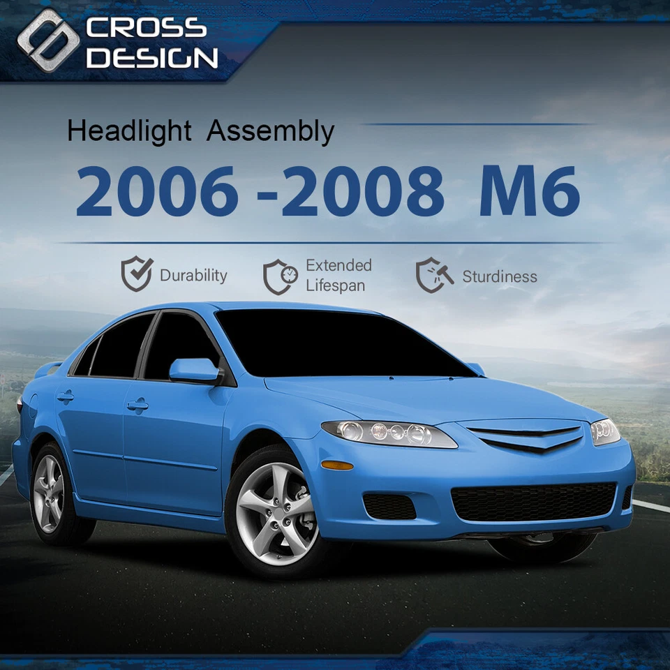 Par de faros halógenos laterales izquierdo y derecho aptos para Mazda 6 2006-2008 Foto 2 de 4