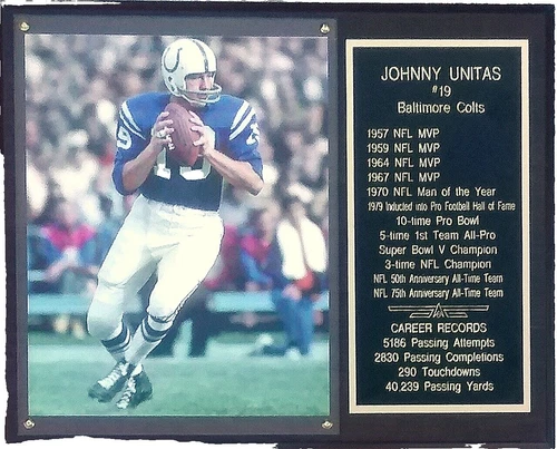 Johnny Unitas NFL Plaques