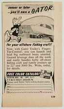 1958 Print Ad Gator Boat Trailers Finger-Tip Control Jacksonville,FL