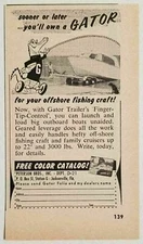 1958 Print Ad Gator Boat Trailers Finger-Tip Control Jacksonville,FL