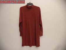 Socialite Women's Burnt Orange Long Sleeve Mock Neck Sweater Dresss , Size M