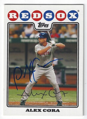 ALEX CORA BOSTON RED SOX SIGNED CARD LOS ANGELES DODGERS METS