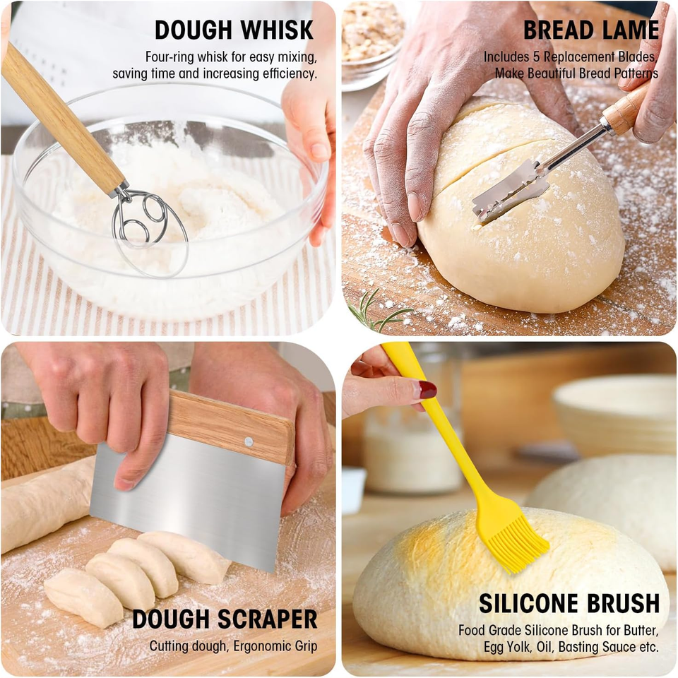 Silicone Bread Proofing Basket Set of 2, Sourdough Bread Baking Basket Supplies, eBay