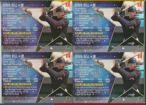 1998 Topps Stars Baseball #68 Derek Bell Astros Bronze Red Silver Gold Buy3Get1 - Picture 2 of 2