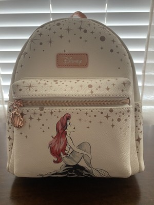 loungefly disney the little mermaid ariel rose gold mini backpack