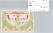Tahiti - Bon De Caisse - 1F - 7 April 1942 - PICK8 - N&deg;473 - K556 - 76.000 St&uuml;ck