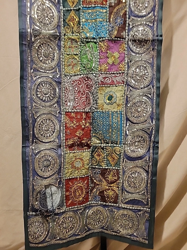 Corredor de Mesa Bohemio Colorido Bordado a Mano Multicolor 60 X 19.5 Foto 3 de 4