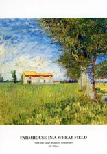 Farmhouse in a Wheat Field, 1888, Vincent van Gogh (Dutch, 1853-1890) --POSTCARD