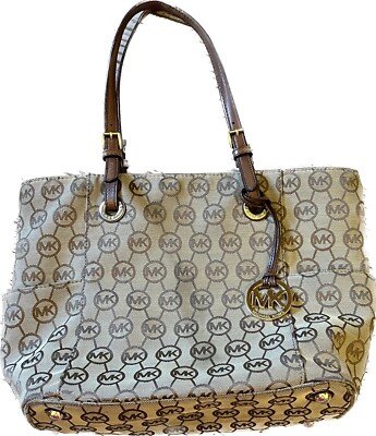 Authenticated Michael Kors Chocolate Signature Tote Bag