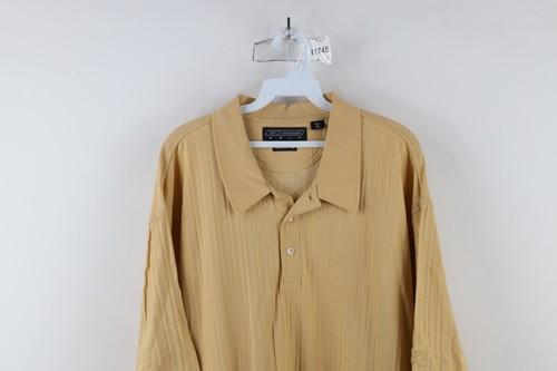Vintage 90s Reebok Golf Mens 3XL Distressed Ribbed Knit Collared Polo Shirt - Picture 2 of 15