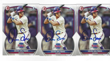 QTY 3 Signed DEVIN SALTIBAN Philadelphia Phillies 2023 Bowman Draft #BP-2 w/COA