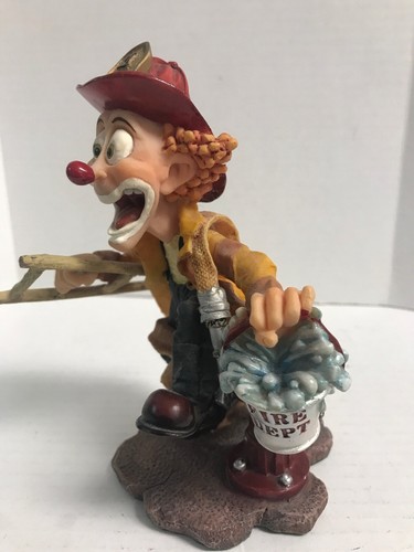 Slapstix Clown Fireman Cast Art "Where's The Fire?" Figure 6 1/2” tall - Picture 3 of 6
