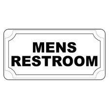 Men'S Restroom Black Retro Vintage Style Metal Sign - 8 In X 12 In With Holes