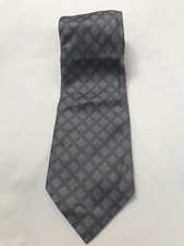 Mens KENNETH COLE Neck Tie In Silver Blue Geometric