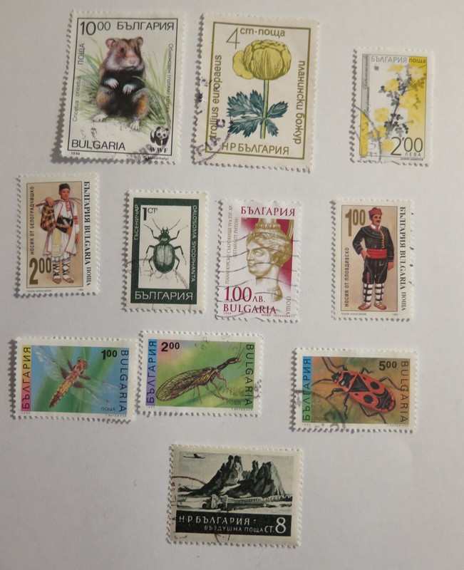 Bulgaria 11 used postage stamps, commemoratives, 1990’s