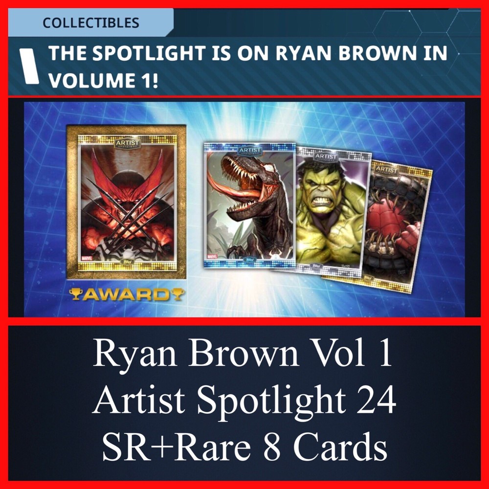 RYAN BROWN VOLUME 1 SR+RARE 8 CARD SET ARTIST SPOTLIGHT 24-TOPPS MARVEL COLLECT