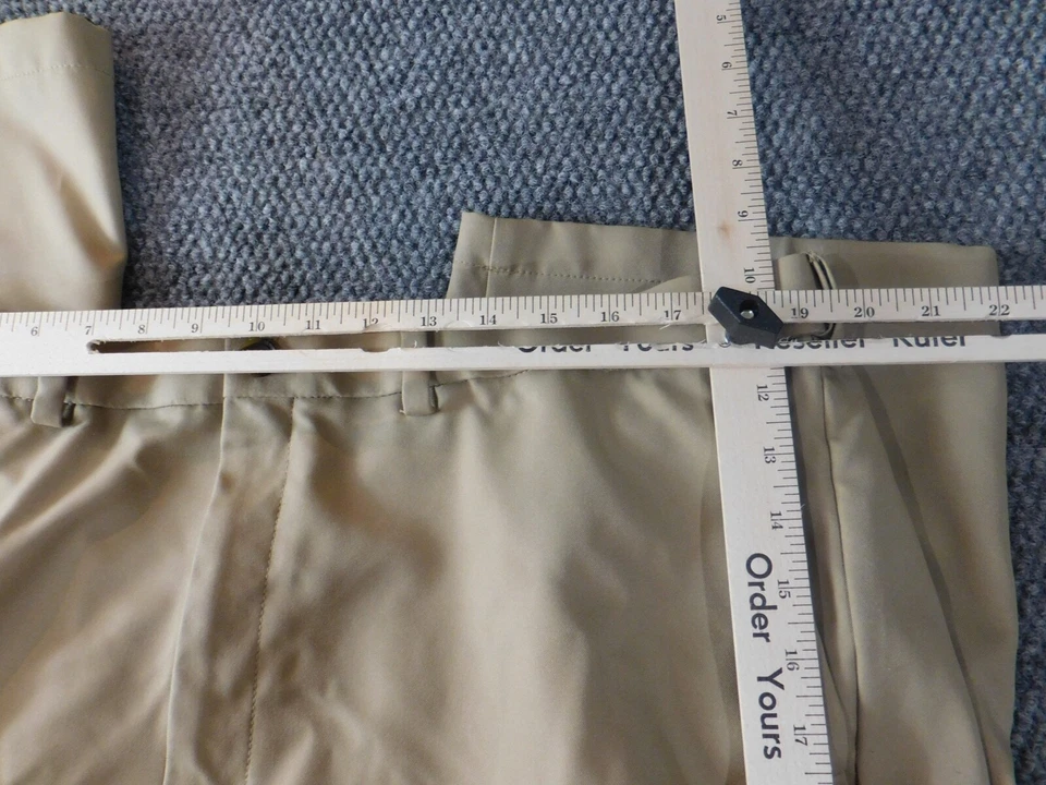 Pantalones Haggar Cool 18 Pro Para Hombre 39x28 Beige Calce Clásico Recto Foto 3 de 4