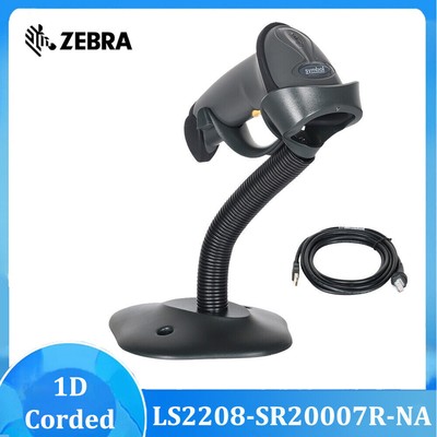 Zebra Symbol LS2208-SR20007R-NA Handheld 1D Laser Barcode Scanner with Stand Kit