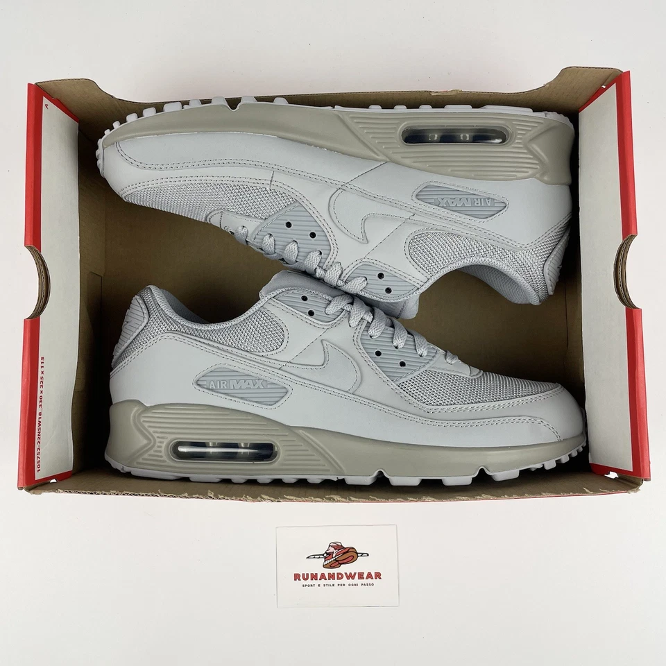 Nike Air Max 90 Triple Grey Uomo CN8490-001 EU 42,5/43/44/45 NUOVE - Immagine 2 di 4