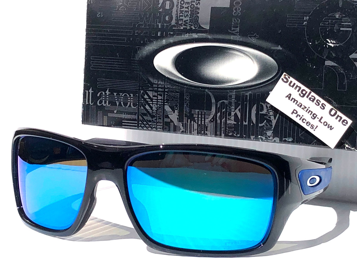 NEW Oakley TURBINE Black Ink PRIZM Sapphire Blue Lens Sunglass