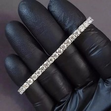 7.00 TCW Round Lab Created Diamond Tennis Bracelet 14k White Gold Plated