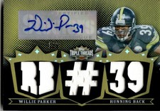 2007 Topps Triple Threads Auto Gold Willie Parker 1/9 Pittsburgh Steelers #TTRA
