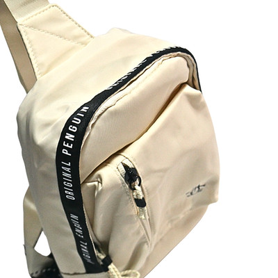 Original Penguin Sport Nylon Sling Crossbody Bag Oatmeal Beige NWT
