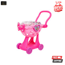 Carrito de compras Minnie Bowtique 9 piezas, juego de juguetes de comestibles de simulación niños, edades 3+