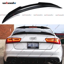 FOR 2012-18 AUDI A6 S6 C7 C7.5 PSM HIGH KICK GLOSS BLACK DUCKBILL TRUNK SPOILER