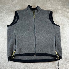 Vintage 90s REI Fleece Vest Men's Large Gray Full Zip Made in USA 38110200 CHA