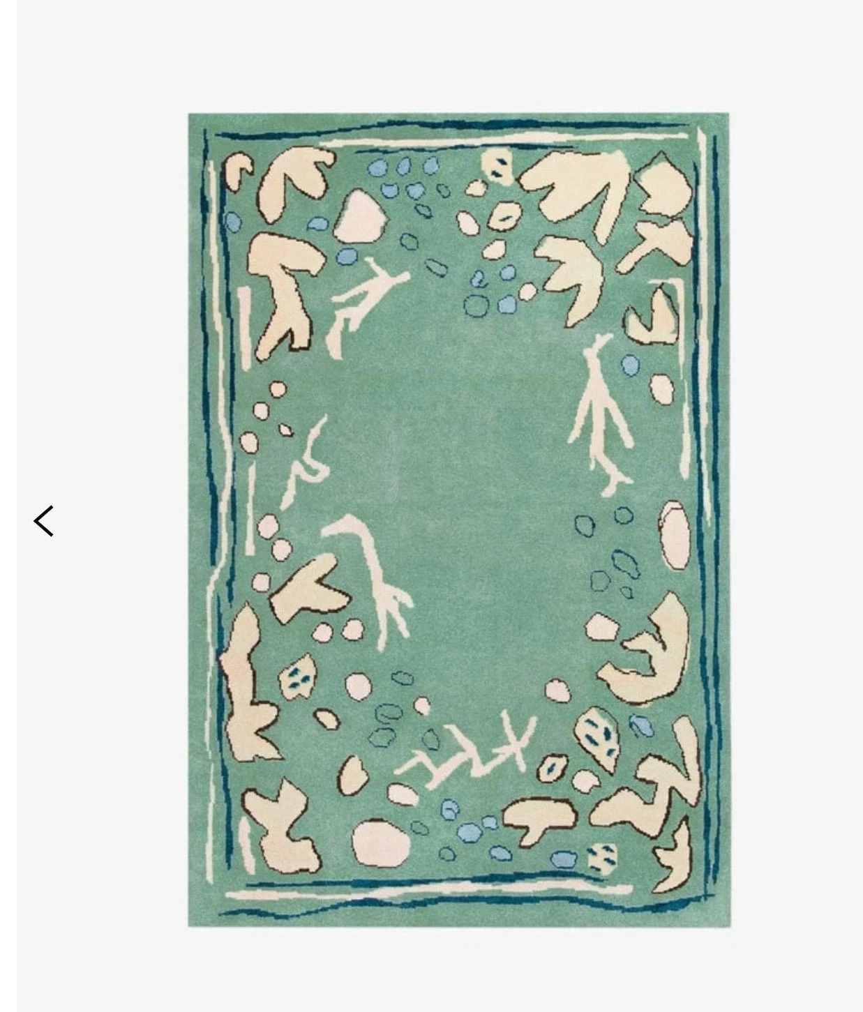 Hand Tufted Abstract Rug | Modern Pastel Blue & Green Animal Print Carpets 9x12