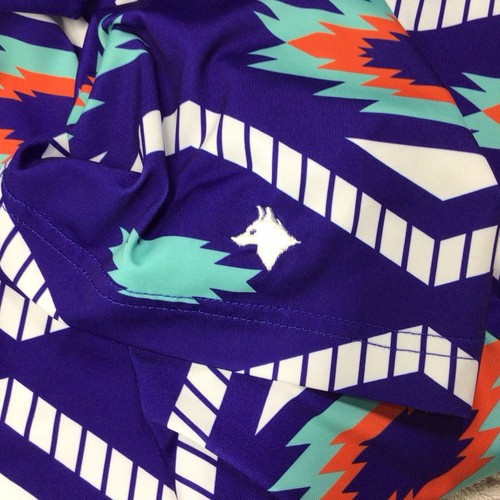 Raised By Coyotes Men’s 2XL Polo Purple Aztec Short Sleeve Stretch Performance - Picture 6 of 7