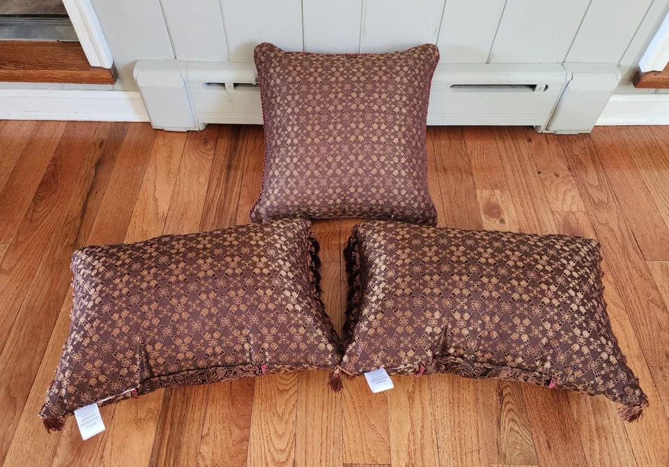 LOTE DE 3 - ALMOHADAS DECORATIVAS TOSCANAS ROJAS CROSCILL GALLERIA Foto 2 de 4