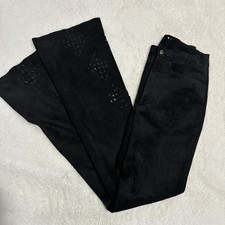 Vintage Wilsons Leather women s 2 black leather laser cut eyelet western pants