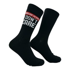 Breaking News I Dont Care Socks Funny Sarcastic Graphic Novelty Footwear for Men