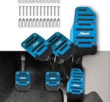 3PCS Car Non-Slip Aluminum Alloy Pedal Pads, Manual Transmission B Color: Blue